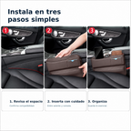 Tres pasos para instalar el organizador entre el asiento y la consola central