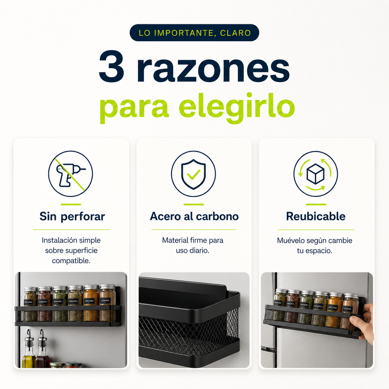 Tres razones para elegir el estante magnético para especias